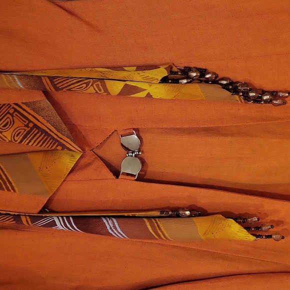 Vintage Linen-blend Farouche Lori Weidner Dress-Suit / Sz 8 / Orange, Rust-Brown - Picture 4 of 16